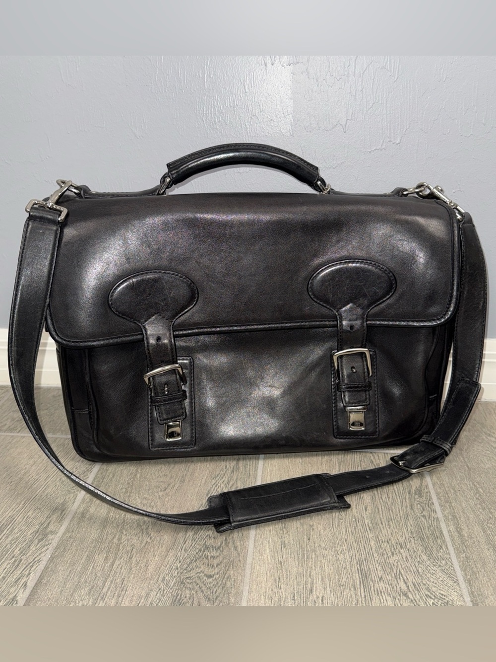 Coach K33-5237 Black Laptop Leather The Connor Organizer Briefcase Authentic